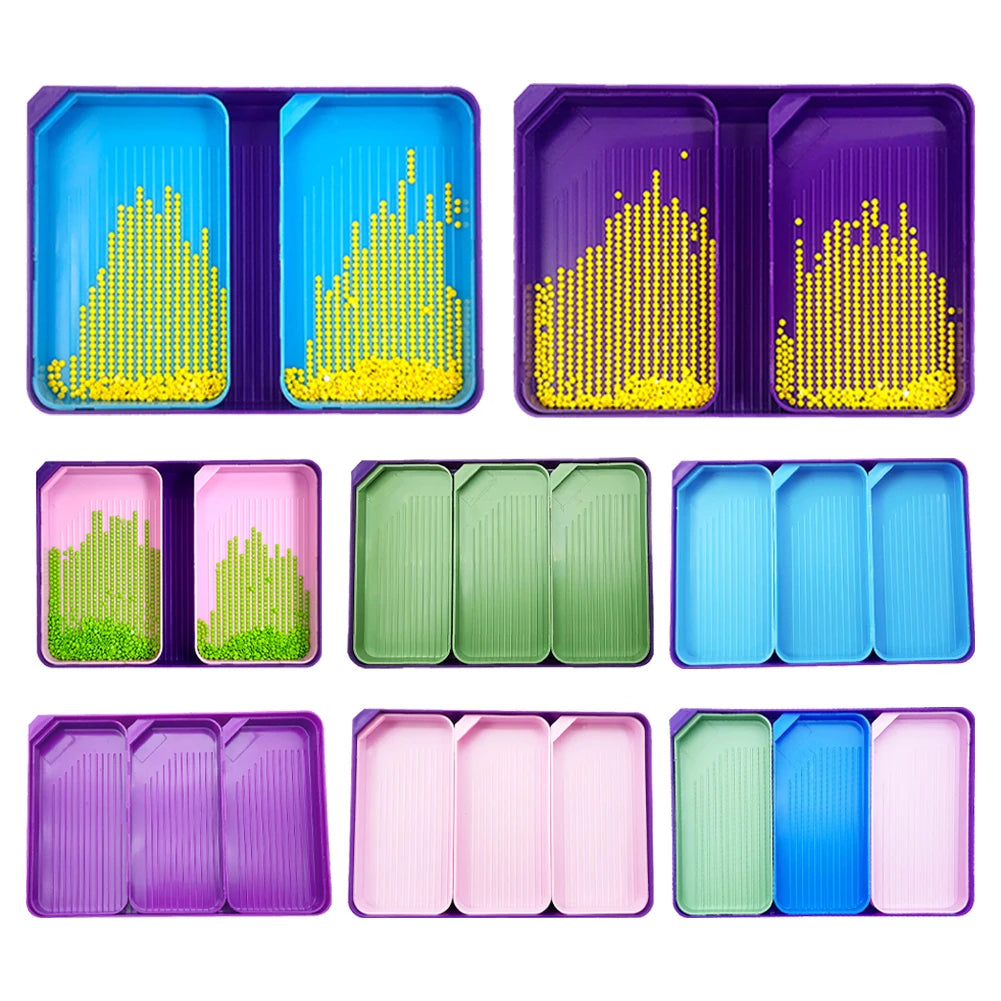 3/4 Set Diamond Art Painting Bead Sorting Trays Large Diamond Art Accessories Diamond Art Plate for DIY Art Craft