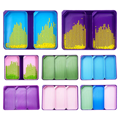 3/4 Set Diamond Art Painting Bead Sorting Trays Large Diamond Art Accessories Diamond Art Plate for DIY Art Craft