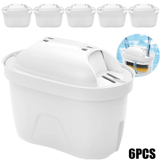 6pc Water Filter Cartridge Household Kitchen Water Purification Filter Water Limescale Activate Carbon Water Filter