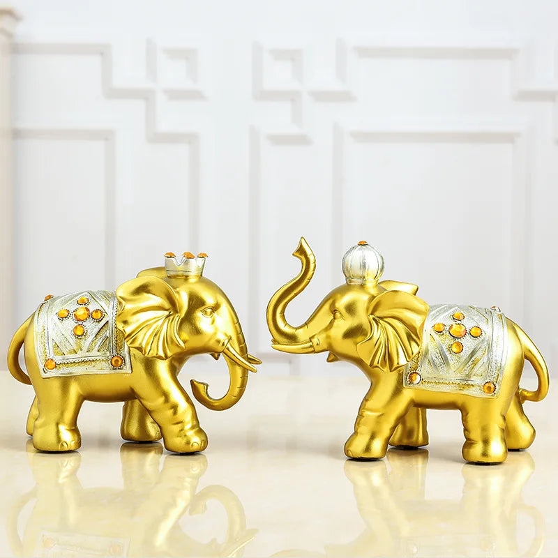 Good luck elephant figurine, figurine collection decorating home décor living room table, ceramic sculpture decorating gifts