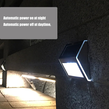 3LED Step Light Stainless Steel Solar Fence Lights Waterproof Outdoor LED Wall Lamps Deck Lights For Stair Garden Fence Patio