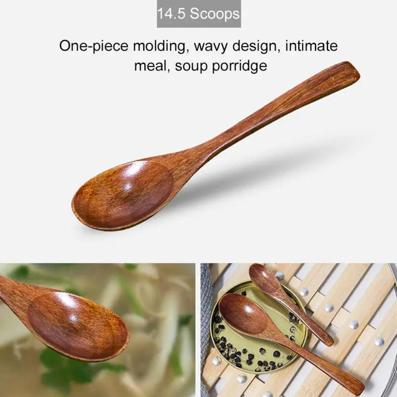 1pcs Wooden Honey Spoon Tea Spoon Coffee Spoon Stirring Spoon Household Tableware Kitchen Condiment Scoop Dessert Spoon