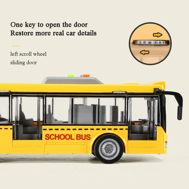 High-quality school bus toy car model large sound and light double-decker bus simulation car toy children's gift