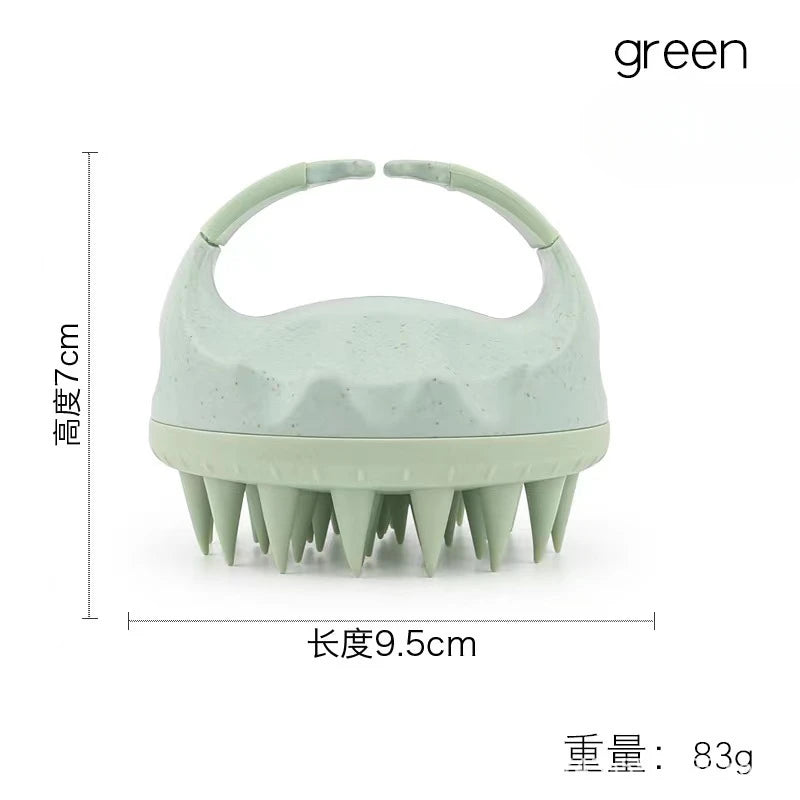 Scalp Brush Massager Sculp Scrubber Brush Wheat Straw Biodegradable Silicone Shampoo Brush Hair Scalp Massager For Hair Growth