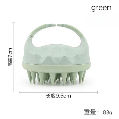 Scalp Brush Massager Sculp Scrubber Brush Wheat Straw Biodegradable Silicone Shampoo Brush Hair Scalp Massager For Hair Growth