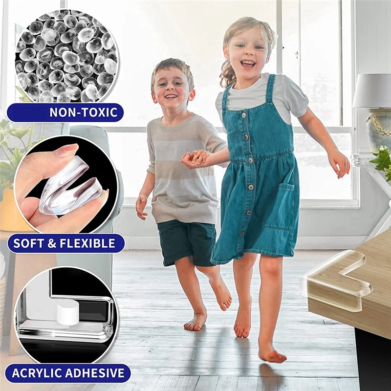 ABJI-Baby For Baby-Proof Corner Covers For Furniture, Table Corner Protectors Safety 32 Pack