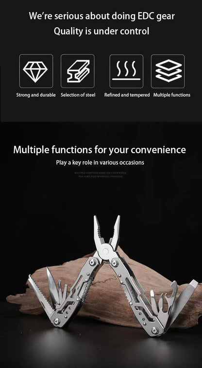 Stainless Steel Pliers Outdoor Knife Combination Folding Car Convenient Knife Pliers Pliers Multifunctional Tools