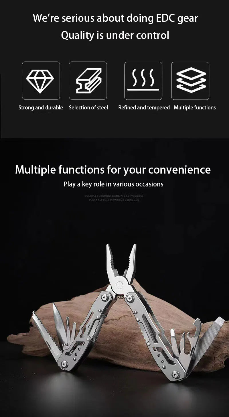 Stainless Steel Pliers Outdoor Knife Combination Folding Car Convenient Knife Pliers Pliers Multifunctional Tools