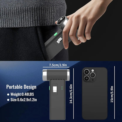 Mini Cordless Hair Dryer Multifunctional Electric Air Duster Hair Dryer Travel Portable USB Rechargeable Negative Ion Hair Dryer