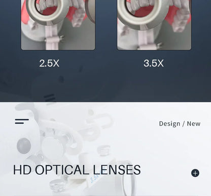 2.5X/3.5X  Dental LED Light Lamp Binocular Loupes Brightness Spot Adjustable Dental Lab 5W Headlamp For Surgical Headlight