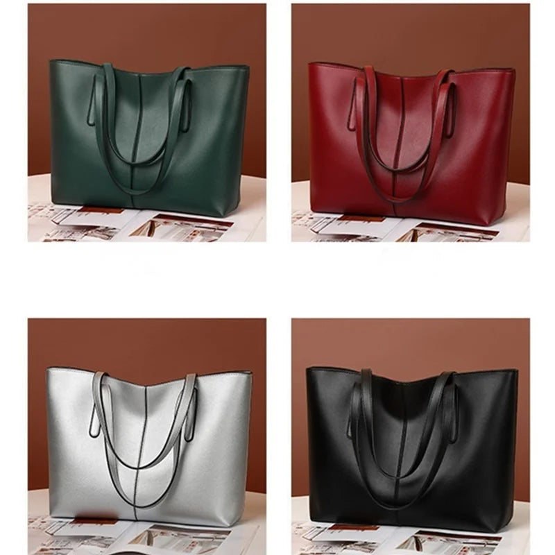 Women Fashion Bag Tote Bags for PU Shoulder Bag for Women Versatile Large Capacity Bags Split Leather Totes Handbag Work Travel