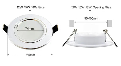 Led Downlight 3W 5W 7W 9W 12W 15W 18W AC 220V 230V 110V  Ceiling Bathroom Lamps Living Room Light Home Indoor Lighting