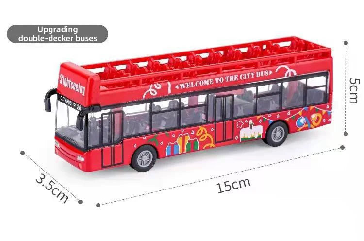 15CM Alloy Simulation Bus Car Model Children's Toy Pull Back Bus Inertia City Car Early Education Toy for Boy Girl Birthday Gift