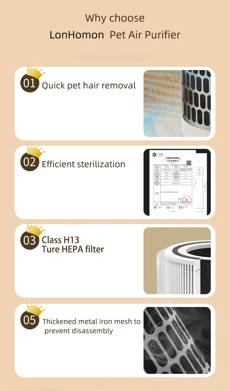 Pet air Purifier for cats and dogs Hair in bedroom hoe ca in Bedroom hoe Cabinet True HEPA Filter Filtration System Cleaner Odor