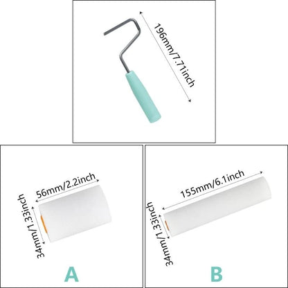 9pcs Paint Roller set Mini Foam Rollers Upgrades for Detailed Work & Small Areas 601A