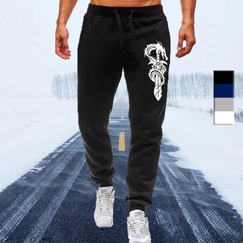 Sword Dragon Killer Printed Trousers Sweatpants Casual Athletic Fitness Joggers