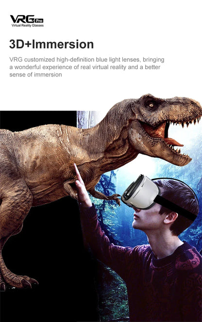 2025 New VR Headset 3D Virtual Reality Glasses 7" Stereo Headset with Remote Controller for IOS Android Smartphones