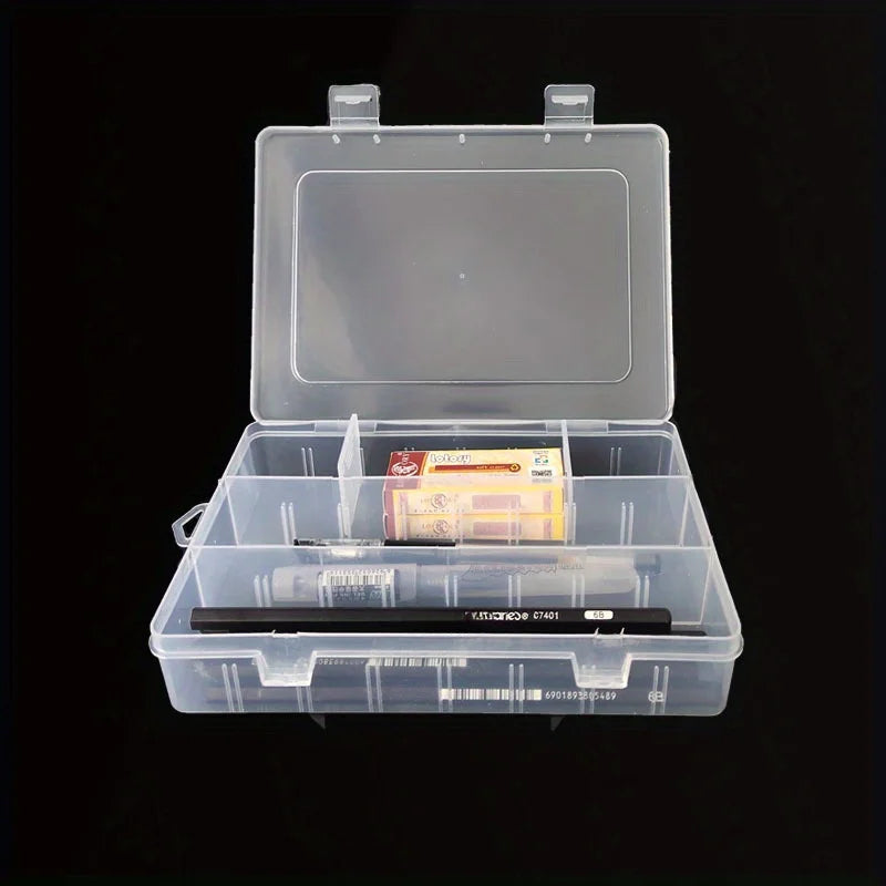Large 1pc Clear Lightweight PP Storage Boxes with Lids -  School Supplies Organizer - Pens, Pencils