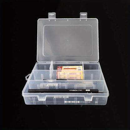 Large 1pc Clear Lightweight PP Storage Boxes with Lids -  School Supplies Organizer - Pens, Pencils