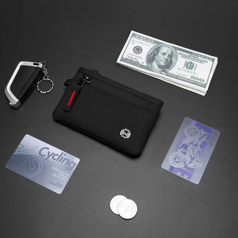 RFID Blocking Anti-Theft Slim Wallet - Compact Card Holder & Coin Purse for Men Women, Travel Essentials, NFC Protection