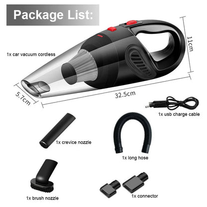 Cordless Handheld Vacuum Small Car Vacuum Cleaner Portable Wireless Hand Vacuum for Car Home Office Pet Hair Wet & Dry Cleaning