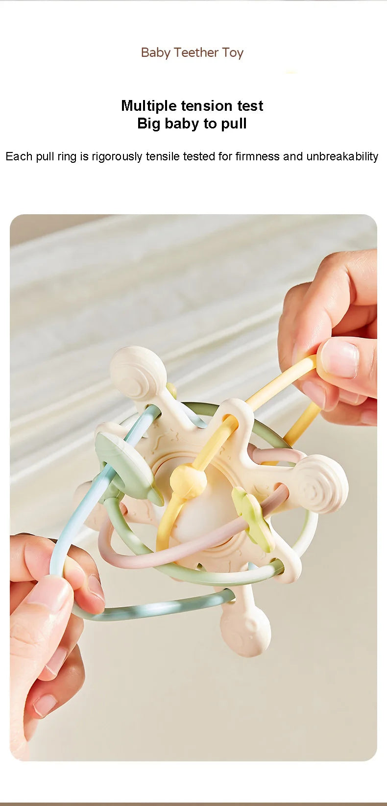 Baby Silicone Hand Catching Ball Baby Chewing Teether Toy Hand Bell 0-12 Months Newborn Sensory Educational Toys Infant Gift