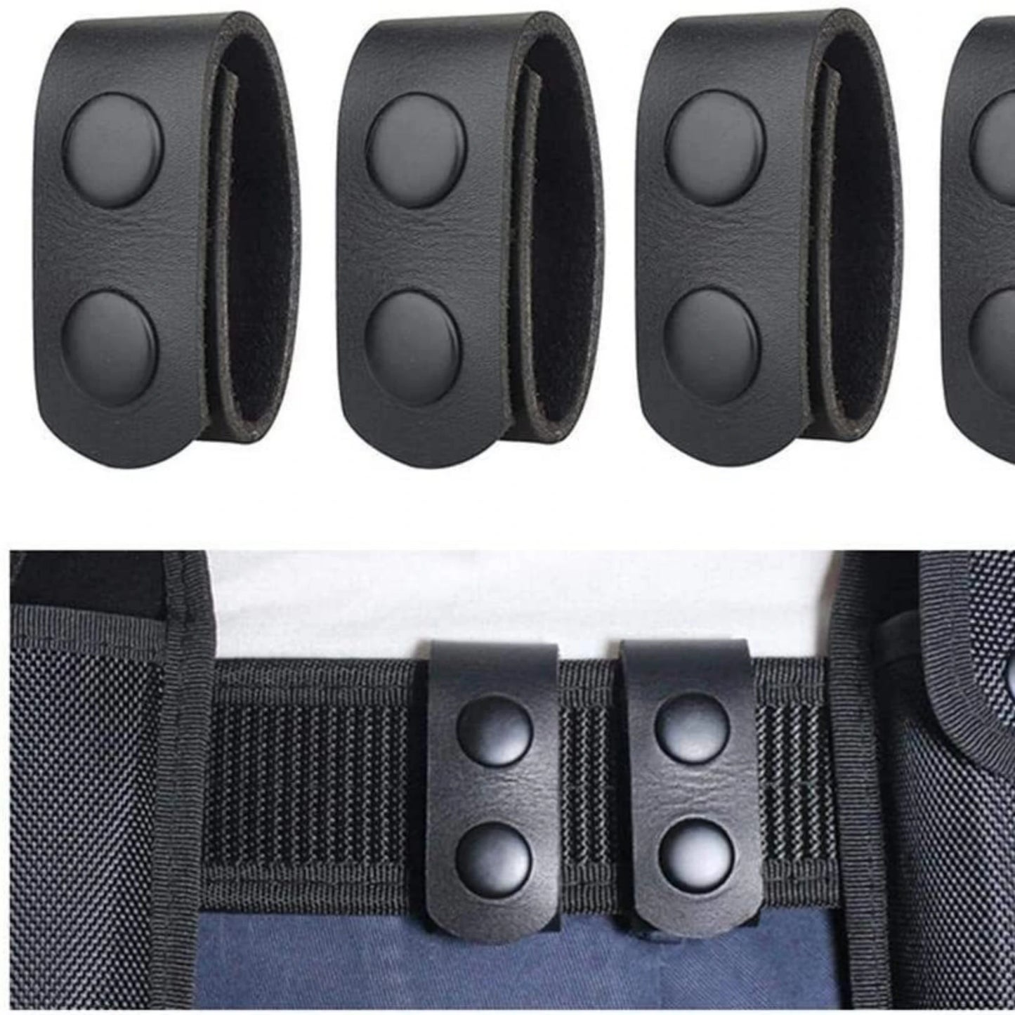 Belt Keepers for Duty Belt, Nylon Belt Keeper Tactical Belt Keeper with Double Snaps for Security Police Belt Fixing