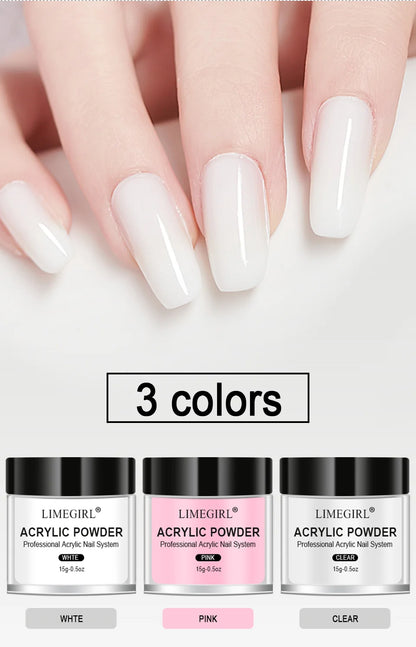 40ml Crystal Liquid With 45ml Acrylic Powder Set Lnclude Pink White Transparent Acrylic Powder Kit Suitable Beginner Nail Kit