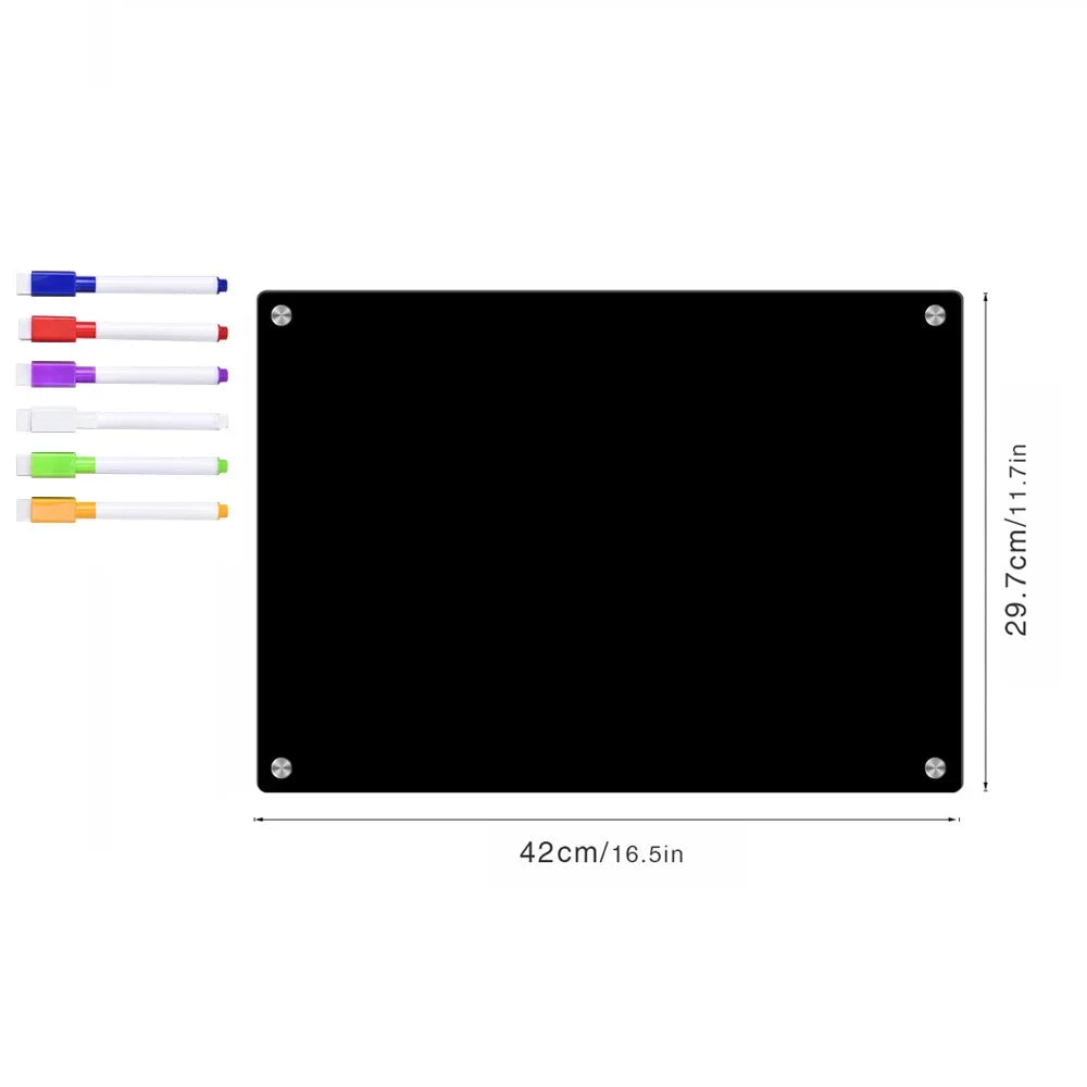 Acrylic Fridge Magnetic Blackboard Weekly Daily Calendar Memo Refrigerator Magnetic Clear Planner Dry Erase Message Board List