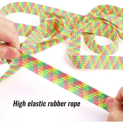 Colored jump rope, giant twisted fudge wide, fudge, 3 meters long, classic game children, rubber twisted, girls and boys.