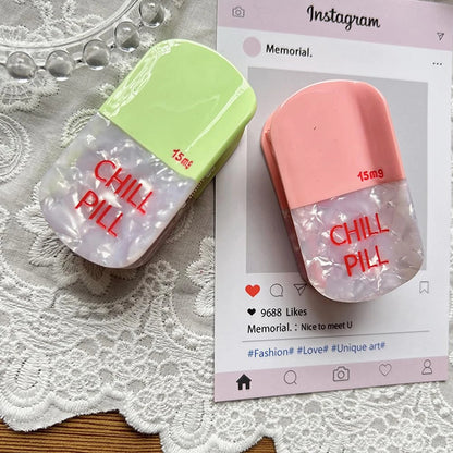 2 Pack Chill Pill Hair Clips Pharmacy Claw Clips Fun Summer Acetate Hair Claw Accessories for Women