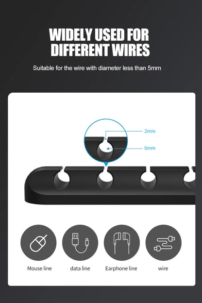 LccKaa Cable Holder Clips Cable Management Cord Organizer Clips Silicone for USB Charging Cable Mouse Cable Wire PC Office Home