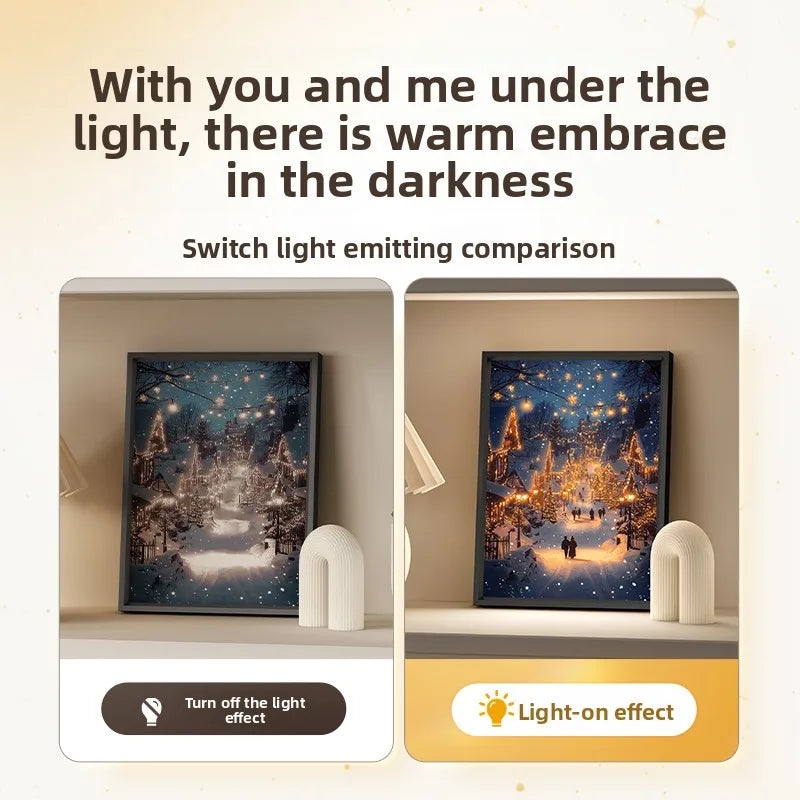 Creative Decorative Atmosphere Lamp Gift USB Powered LED Light Painting Night Light with Bluetooth Speaker Room Desk Ornaments