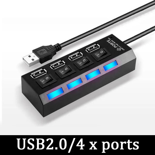 4/7 Port Multi USB Power Adapter USB 3.0 Splitter Hub USB Hub 2.0 USB Multiple Expander Switch Cable Hub Docking Stations