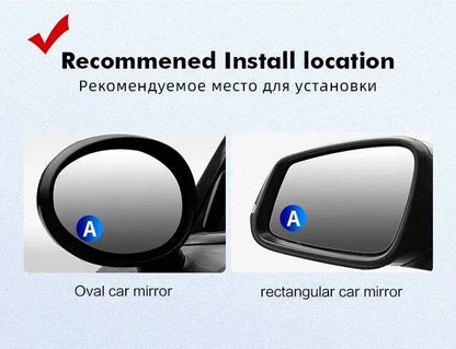 Car Blind Spot Rear View Mirror Wide Angle 360 Degree Adjustable Small Round Mirror Car Reverse Auxiliary Rearview Convex Mirror