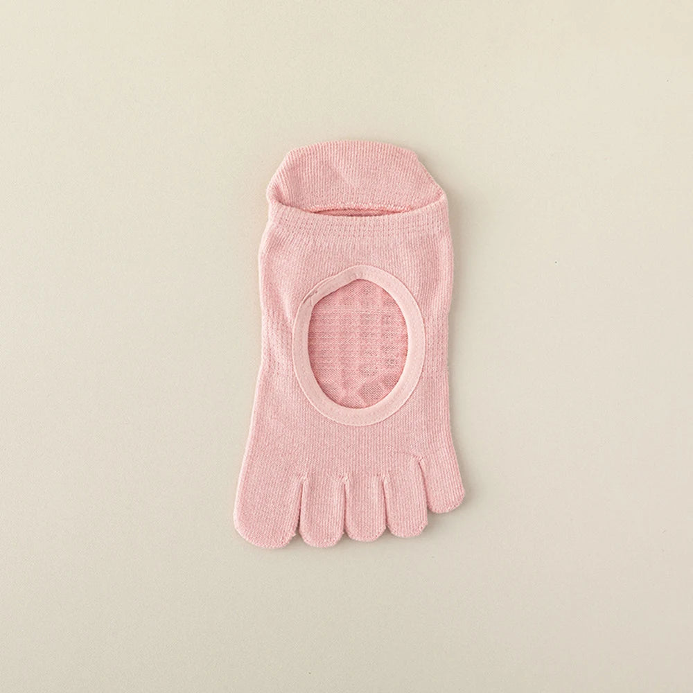Yoga Socks for Women toe socks non slip Pilates class Hollow out Breathable anti-slip socks five fingers aerobics cotton socks
