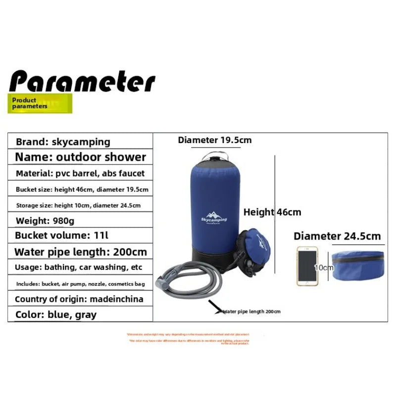 Outdoor Gadgets Shower Bag Camping Folding Shower Bag Bath Bag Hot Water Bag for Bathing Camping Gear  Multitool