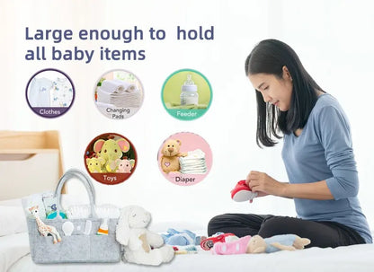 Felt Baby Diaper StorageBag Portable Childcare Felt Diaper Storage Bag Multi-functional Portable Storage Bag For Mothers 1PC