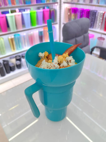 Popcorn Beverage Cup Snack Cups Straw Cup with Handle Water Bottles with Straw Coffee Cup Mug