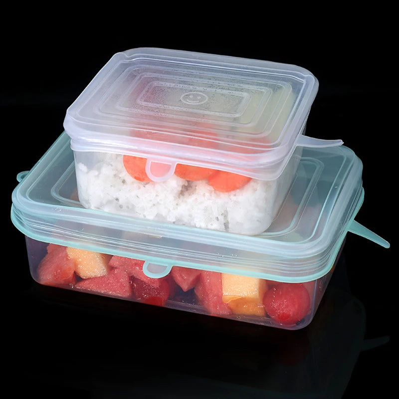 6pcs/set Silicone Cover Stretch Lids Reusable Airtight Food Wrap Covers Keeping Fresh Seal Bowl Stretchy Wrap Cover