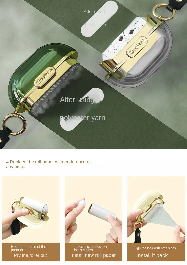 Mini Portable Lint Applicator Roller Can Be Torn To Replace Paper on The Body Stained Clothes Hair Removal Device