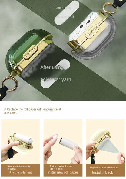 Mini Portable Lint Applicator Roller Can Be Torn To Replace Paper on The Body Stained Clothes Hair Removal Device