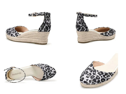 Ladies Casual Wedges Summer New Platform Sandals Fashion High Heels Espadrilles Sandals Roman Buckle Sandals