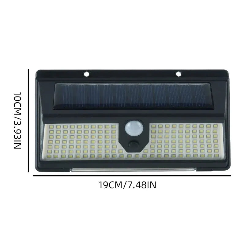New 190 Light Red and Blue Warning Light Solar Wall Light Human Sensor Light Waterproof Garden Light Outdoor Light