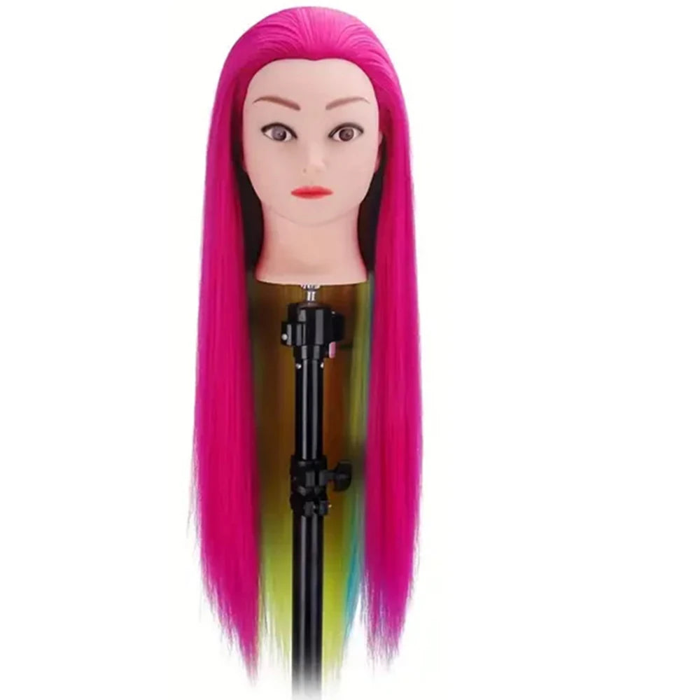 Mannequin Head Model With Long Synthetic Hair, Manikin Head Styling Hairdresser Training Head, Doll Head for Braiding Practice