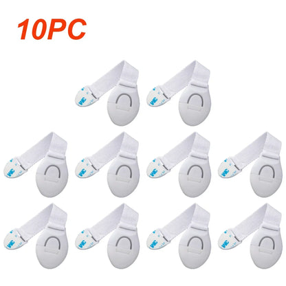 1/10pcs Child Safety Strap Locks No Drilling Cabinet Latches Adhesive Kids Proof for Cupboards Door Window Refrigerator
