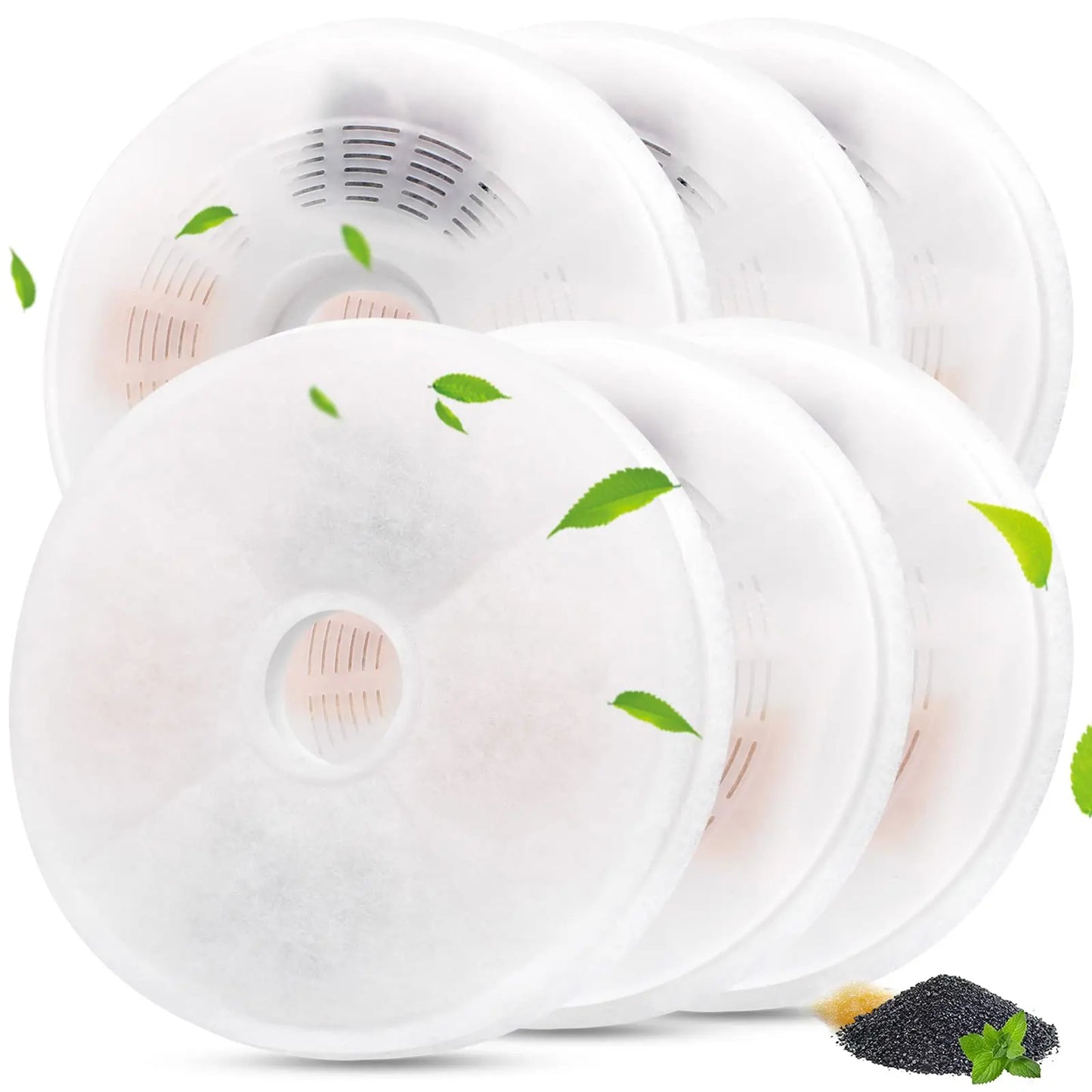 Cat Water Fountain Filters Compatible with Catit Water Fountain, Pet Fountain filter replacement (6 Pack)