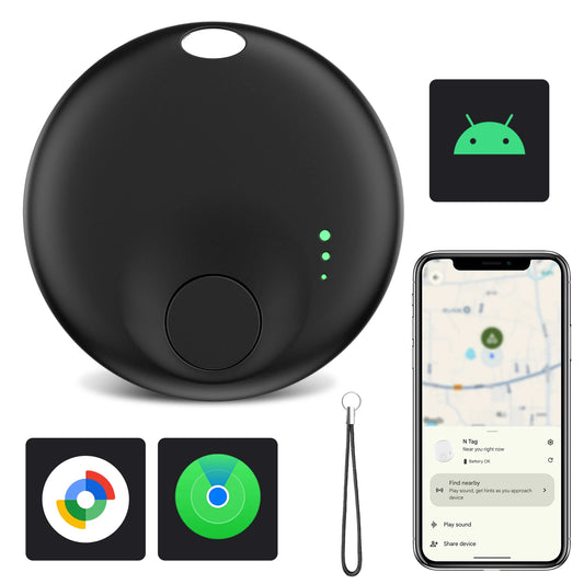 2-in-1 Bluetooth Tracker for Android or iOS AirTag| For Wallet, Bag, Pet | Anti-Lost Finder, Smart Tag for Keys