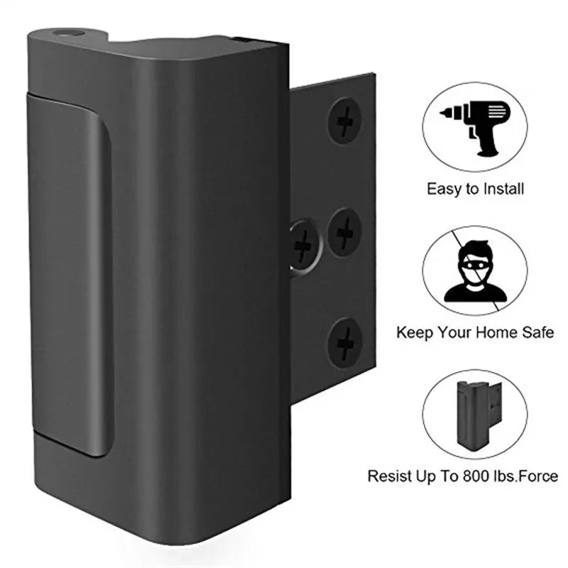 Door Reinforcement Lock Home Security Door Lock with 3" Stop Withstand 800 lbs For Inward Swinging Safety Door Lock