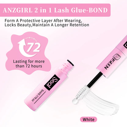 ISEEN Eyelash Bond & Seal 10ml  Eyelash Glue Remover 5ml Eyelash Curler Eyelash Brush Tweezer Kit Makeup